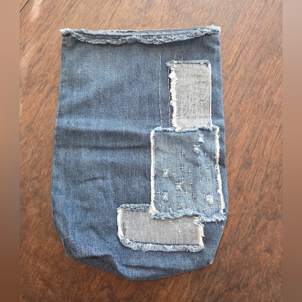 Anthropologie Cloth & Stone Denim Patchwork Pouch